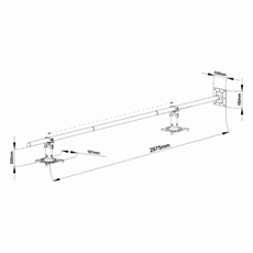 SBOX Fali projektor tartó konzol PM-300-3.0, forgatható, dönthető, max 15 kg