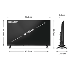 SHARP 32HA1205E 32"/80cm HD Ready LED TV, 1366x768, 3xHDMI/2xUSB