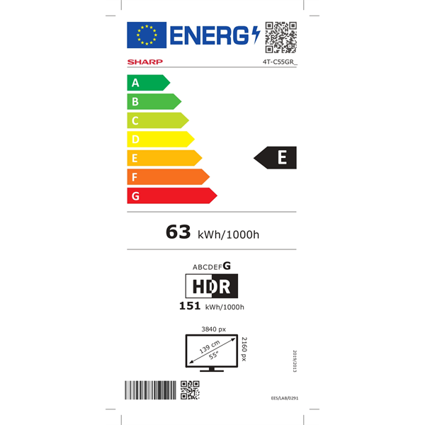 SHARP 55GR8265E 55"/139cm 4K UHD QLED Google TV Harman/Kardon hangszórókkal, 144 Hz, 3840x2160, 4xHDMI/2xUSB