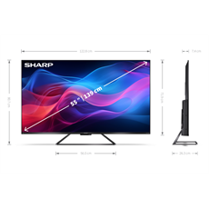 SHARP 55GR8265E 55"/139cm 4K UHD QLED Google TV Harman/Kardon hangszórókkal, 144 Hz, 3840x2160, 4xHDMI/2xUSB
