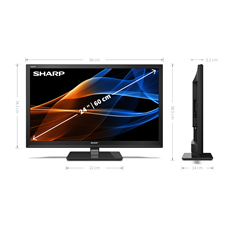SHARP Non-Smart TV HD/Full HD, 24" HD READY TV
