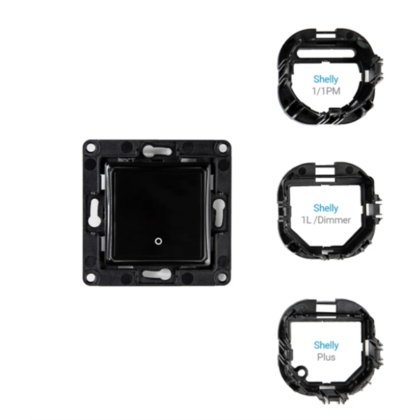 SHELLY Fali Villanykapcsoló, 1 Gombos, fekete - SHELLY WALL SWITCH 1XBTN BLACK