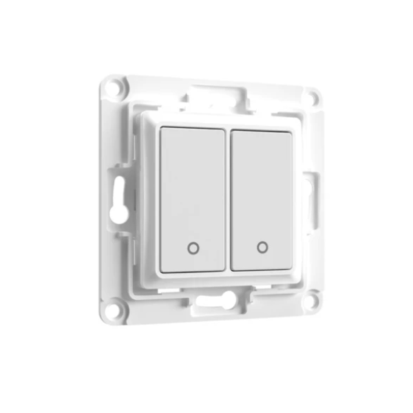 SHELLY Fali Villanykapcsoló, 2 Gombos, fehér - SHELLY WALL SWITCH 2XBTN WHITE