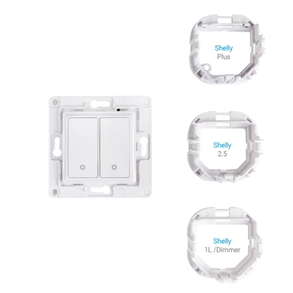 SHELLY Fali Villanykapcsoló, 2 Gombos, fehér - SHELLY WALL SWITCH 2XBTN WHITE
