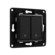 SHELLY Fali Villanykapcsoló, 2 Gombos, fekete - SHELLY WALL SWITCH 2XBTN BLACK