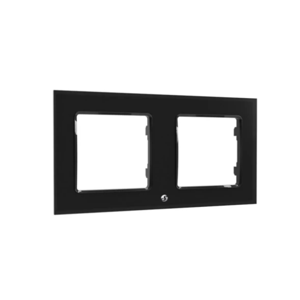 SHELLY Fali Villanykapcsoló Keret, 2-es fekete - SHELLY WALL SWITCH FRAME X2 BLACK