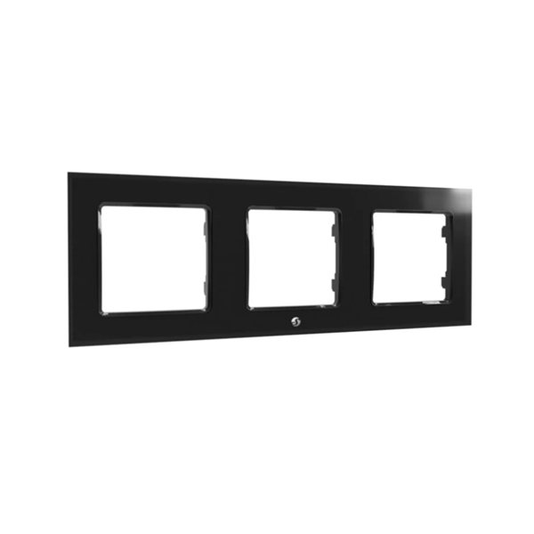 SHELLY Fali Villanykapcsoló Keret, 3-es fekete - SHELLY WALL SWITCH FRAME X3 BLACK
