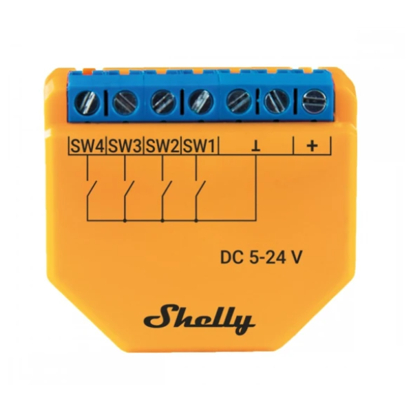 SHELLY Okoskapcsoló, WiFi-s - SHELLY PLUS I4 DC