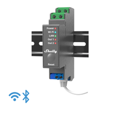 SHELLY Okosrelé, 16A, WiFi + Ethernet, 2 Áramkörös, DIN-sínre szerelhető - SHELLY PRO 2