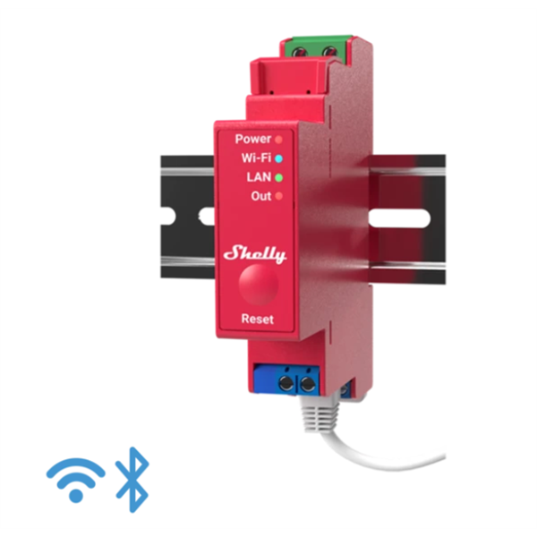 SHELLY Okosrelé, 16A, WiFi + Ethernet, Fogyasztásmérővel, DIN-sínre szerelhető - SHELLY PRO 1PM
