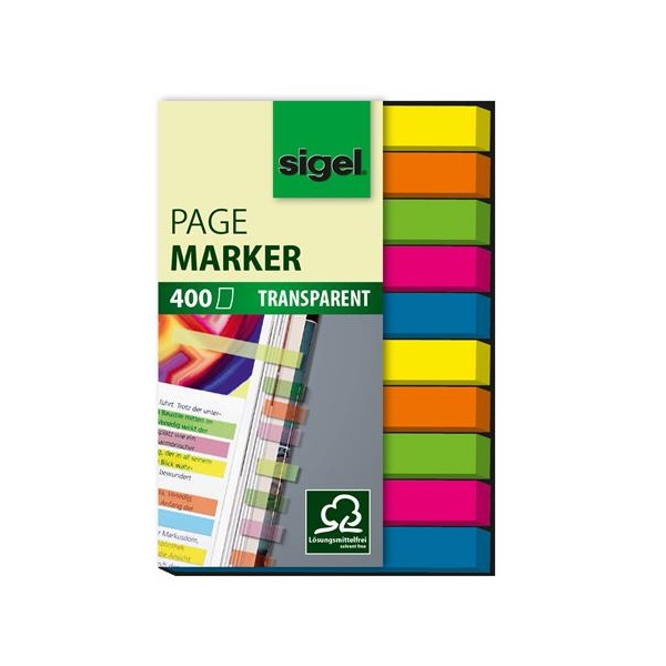 SIGEL Jelölőcímke, műanyag, 10x40 lap, 6x50 mm, SIGEL "Micro", vegyes szín
