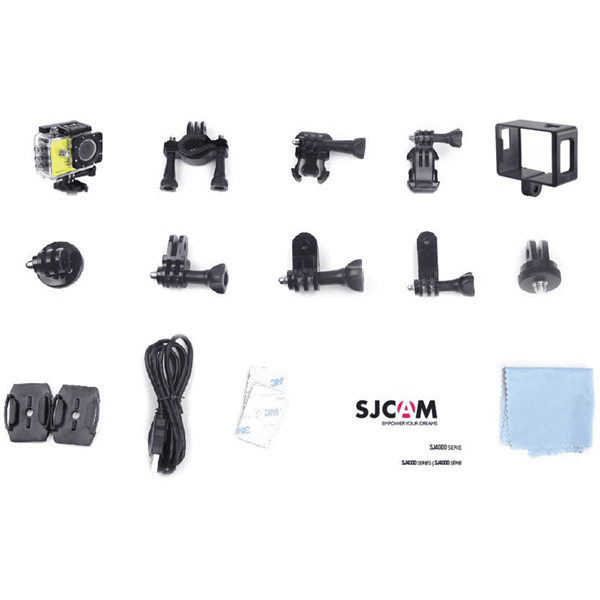 SJCAM Action Camera SJ4000, Yellow, vízálló tokkal, LCD kijelző, 2,0 képátmérő, 12 MP, lassítás, időzítő, 1080P, H.264