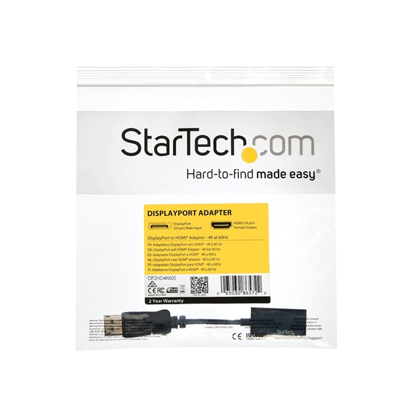 STARTECH Átalakító Displayport 1.4 to HDMI 2.0 4K 60Hz Active, fekete