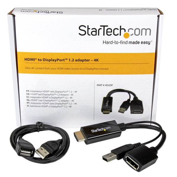 STARTECH Átalakító HDMI to Displayport 4K 30Hz + USB Adapter