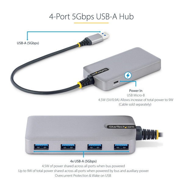 STARTECH USB HUB 4xUSB, 30cm kábel