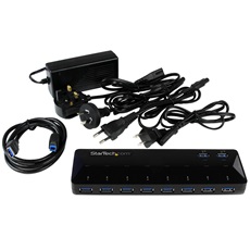 STARTECH USB Hub - 10-Port USB 3.0 Hub with Charge and Sync Ports