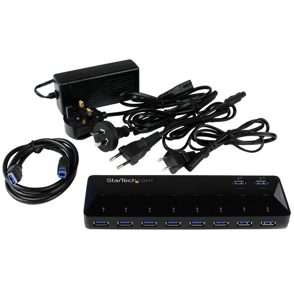 STARTECH USB Hub - 10-Port USB 3.0 Hub with Charge and Sync Ports