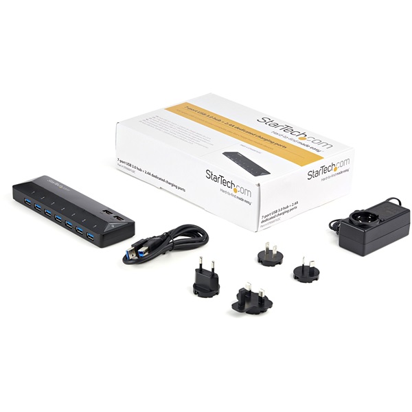 STARTECH USB Hub - 7-Port USB 3.0 Hub plus Dedicated Charging Ports 2x 2.4A