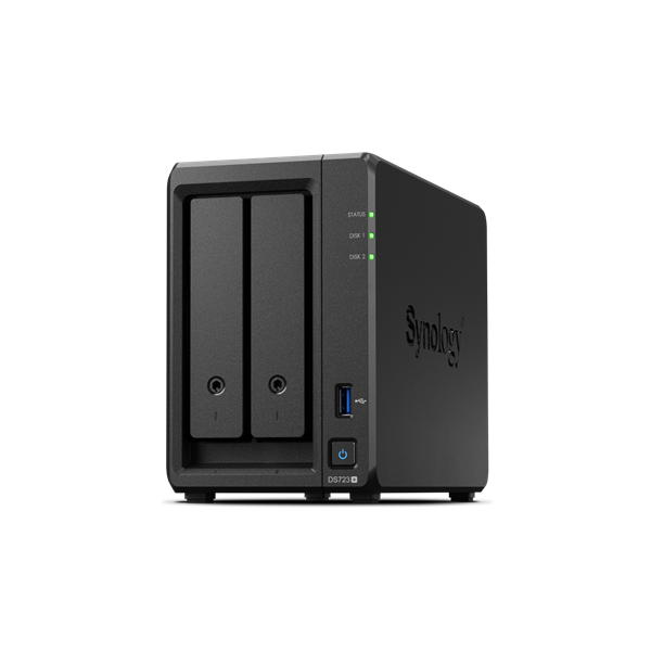 SYNOLOGY NAS 2 fiókos AMD Ryzen R1600 2x2,6GHz, 2GB DDR4 RAM, 2x1000Mbit, 1xUSB3.2Gen1 - DS723+