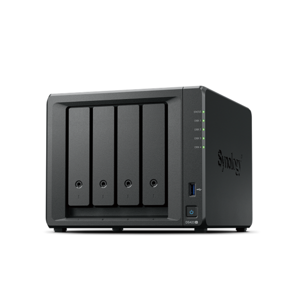 SYNOLOGY NAS 4 Fiókos Intel Celeron J4125 4x2,7GHz, 2GB DDR4, 2x1GbE, 2xUSB3.2 Gen1 - DS423+