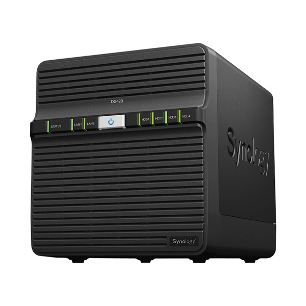 SYNOLOGY NAS 4 Fiókos Realtek RTD1619B 4x1,7GHz, 2GB DDR4, 2x1GbE, 2xUSB3.2 Gen1 - DS423