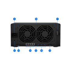 SYNOLOGY NAS 8 fiókos DS1821+ AMD Ryzen V1500B 4x2,2GHz, 8GB DDR4, 4x1GbE, 2xeSATA