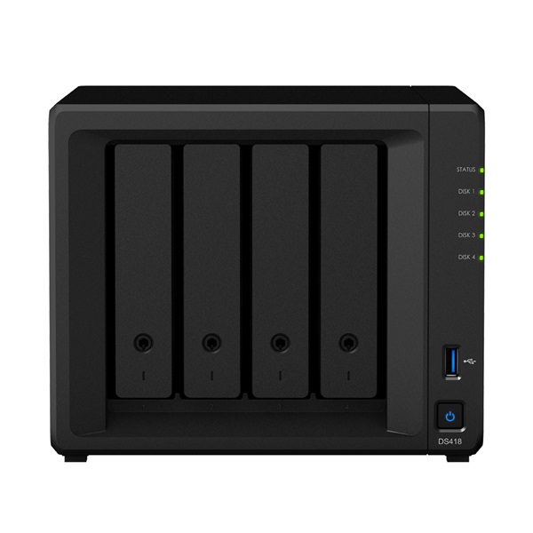SYNOLOGY NAS 4 Fiókos DS418 Realtek RTD1296 4x1,4GHz, 2GB DDR4, 2x1GbE, 2xUSB3.2