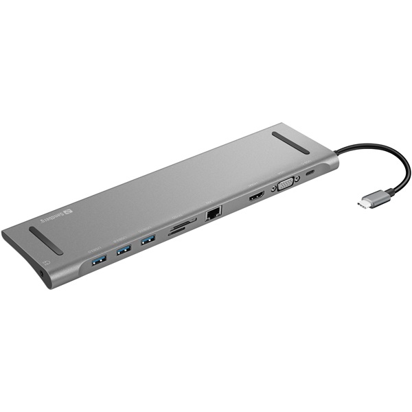 SANDBERG USB-C dokkoló, USB-C 10-in-1 Docking Station