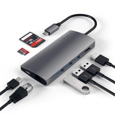 Satechi Aluminium TYPE-C Multi-Port Adapter (HDMI 4K,3x USB 3.0,MicroSD,Ethernet) - Space Grey