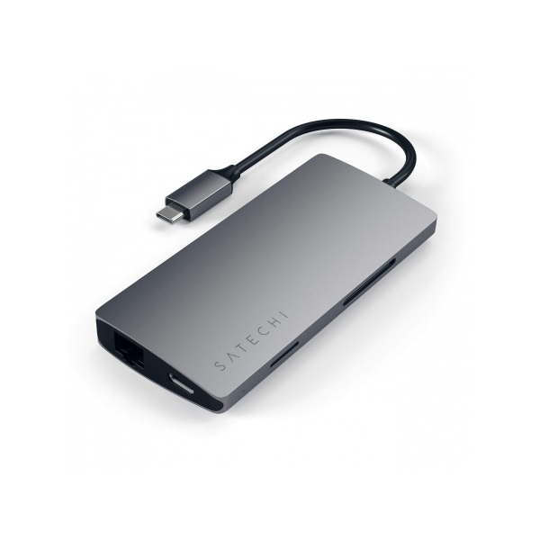 Satechi Aluminium TYPE-C Multi-Port Adapter (HDMI 4K,3x USB 3.0,MicroSD,Ethernet) - Space Grey