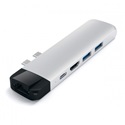 Satechi Aluminium Type-C PRO Hub (HDMI 4K,PassThroughCharging,1x USB3.0,1xSD,Ethernet) - Silver