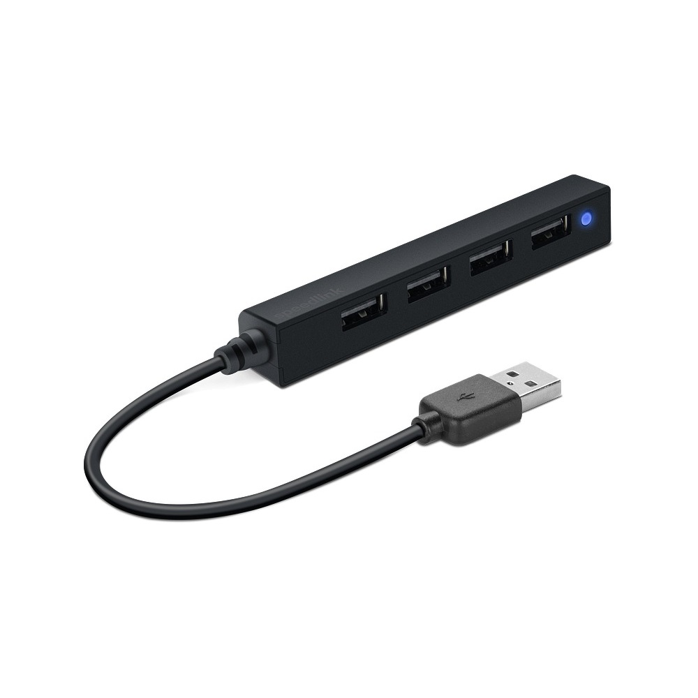 Speedlink Snappy Slim USB Hub, 4 Porte, USB 2.0, passivo, Nero
