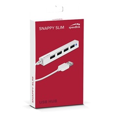 Speedlink SL-140000-WE SNAPPY SLIM USB Hub, 4-Port, USB 2.0, Passzív, fehér