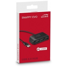 SPEEDLINK SL-140004-BK, SNAPPY EVO USB Hub, 4-Port, USB 2.0, Passive, black