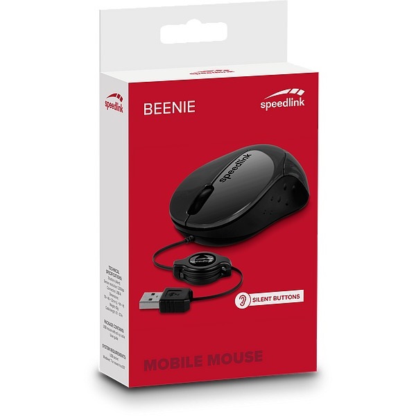 Speedlink SL-610012-BK BEENIE Mobile vezetékes egér, fekete