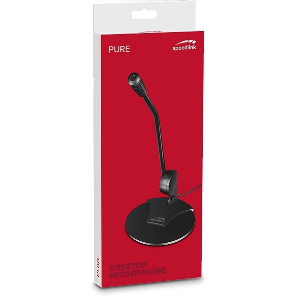 SPEEDLINK SL-8702-BK PURE Desktop Voice asztali mikrofon, fekete