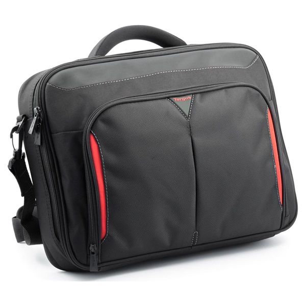 TARGUS Notebook táska CN415, Classic+ 15-15.6" Clamshell Laptop Bag - Black/Red