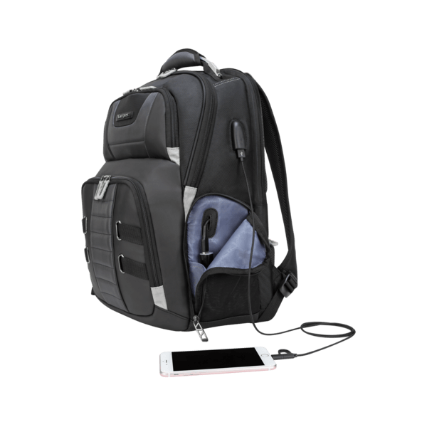 TARGUS Notebook hátizsák TSB956GL, DrifterTrek 11.6-15.6" Laptop Backpack with USB Power Pass-Thru - Black