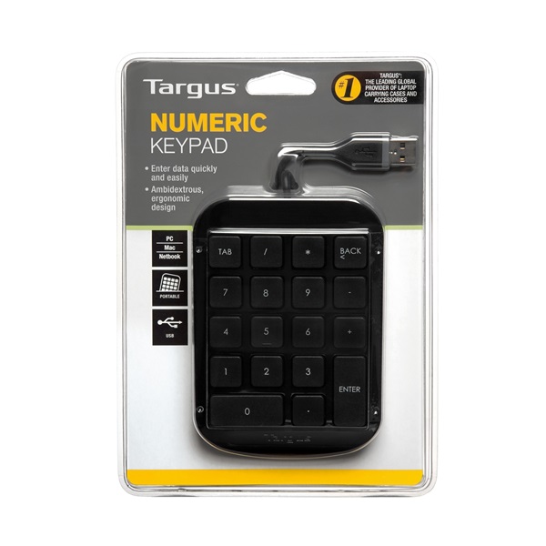 TARGUS Vezetékes numerikus billentyűzet AKP10EU, Numeric Keypad height=