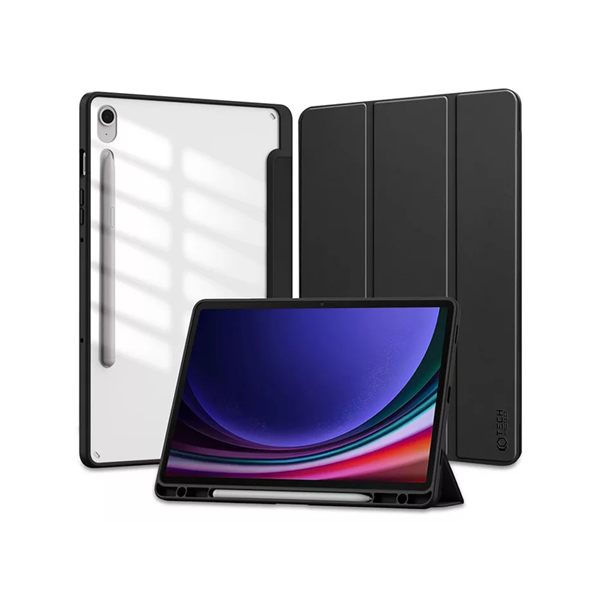 TECH-PROTECT SAMSUNG GALAXY TAB S9 FE 10.9 TABLET TOK ON/OFF FUNKCIÓVAL, PENCIL TARTÓVAL, FEKETE (ECO CSOMAGOLÁS)