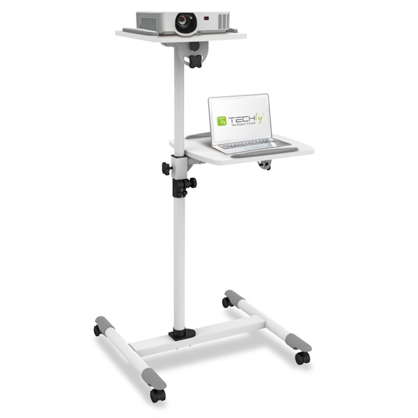TECHLY Görgethető laptop/projektor állvány, fékezhető kerekekkel, magasságban állítható