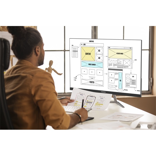 THOMSON AIO 23.8" All-in-One FHD, Intel® Core™ I3-10110U, 8GB, 512GB SSD, Windows 11 HOME, Wireless Mouse + KB, Black