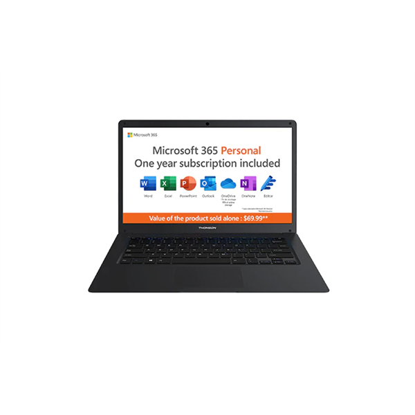 THOMSON NEO 14.1" HD, Intel® Celeron™ N4020, 4GB, 128GB SSD, Windows 11 HOME S+ MICROSOFT 365, Dark Grey