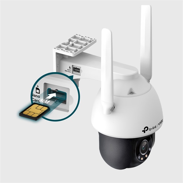 TP-LINK IP & Wi-Fi-s Kamera kültéri éjjellátó 4megapixel, 4mm Objektív 3G/4G SIM slot, VIGI C540-4G(4MM)