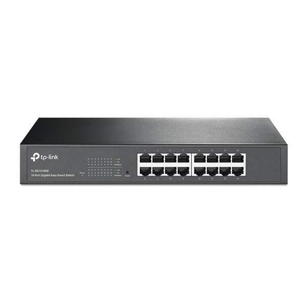 TP-LINK Switch 16x1000Mbps Fémházas Rackes, TL-SG1016D