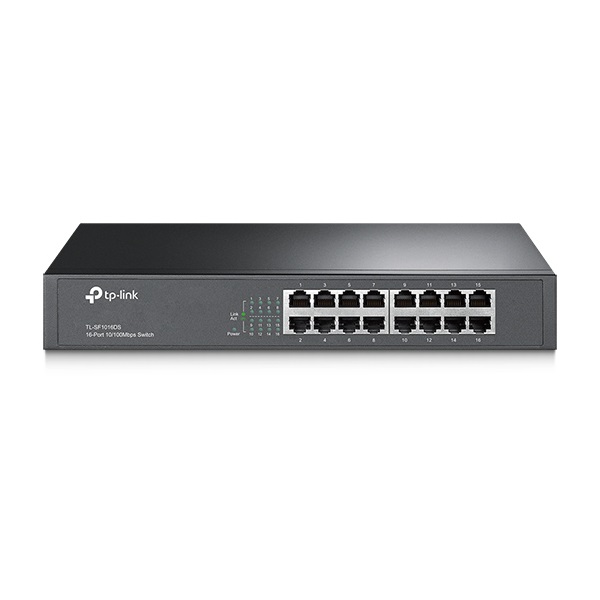 TP-LINK Switch 16x100Mbps Fémházas Rackes, TL-SF1016DS