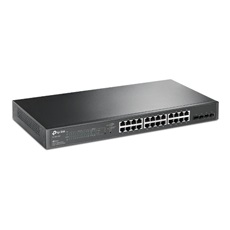 TP-LINK Switch 24x1000Mbps (24xPOE) + 4xGigabit SFP, Menedzselhető, SG2428P