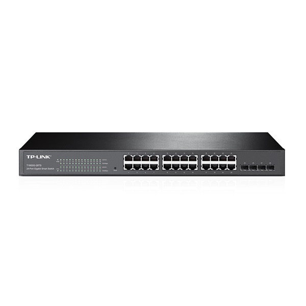 TP-LINK Switch 24x1000Mbps + 4xGigabit SFP, Menedzselhető, T1600G-28TS(TL-SG2424)