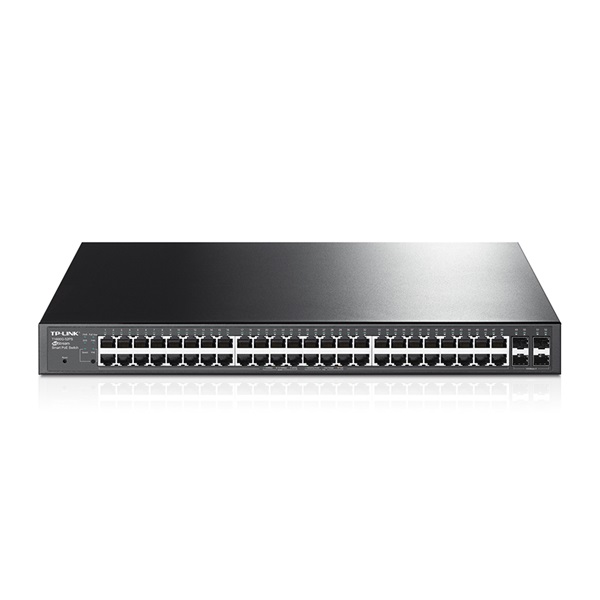 TP-LINK Switch 48x1000Mbps (48xPOE) + 4xGigabit SFP, Menedzselhető, T1600G-52PS(TL-SG2452P)