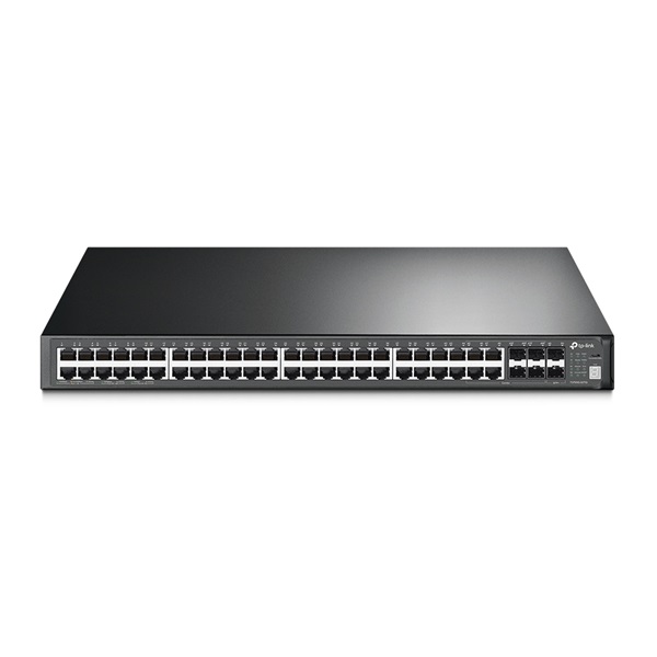 TP-LINK Switch 48x1000Mbps + 4xGigabit kombó SFP + 4x10G SFP + 3 konzol port + 1 USB, Menedzselhető, T3700G-52TQ